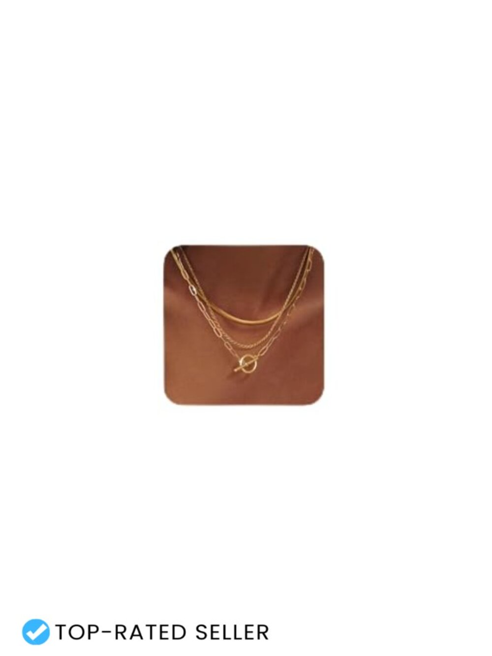 14K Gold Plated 3PC Layered Toggle Necklace Set for Women Hypoallergenic
